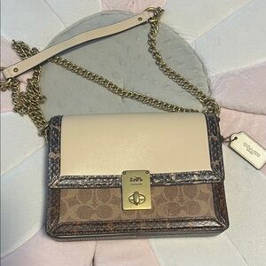 Coach Beige and Brown Crossbody Bag
